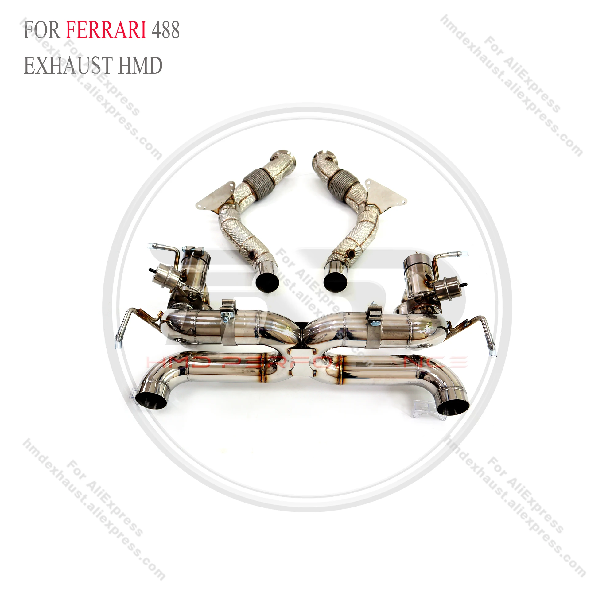 HMD Stainless steel Exhaust System Performance Catback Full exhaust for Ferrari 488 GTB 3.9T 2015-2018 With valve