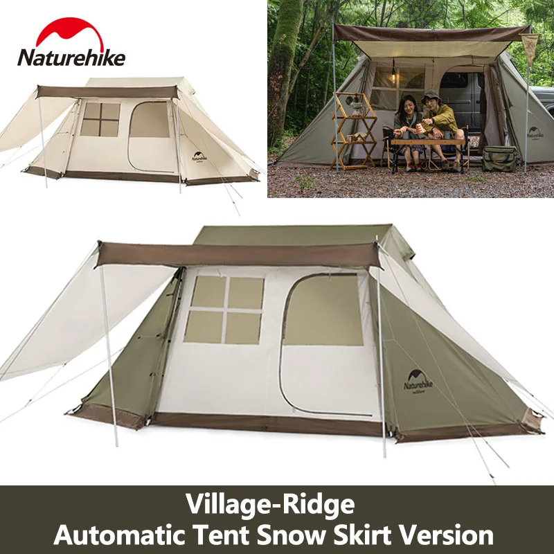 Naturehike Village 5.0 Ridge Tent With Snow Skirt Version Outdoor Portable  Automatic Tent Camping Hiking Thickened Waterproof