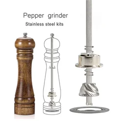 6 8 10 inch 1pc Grinder Pepper Mill Parts Accessories Manual Salt Mill Zinc Alloy Core With Iron Pole Kits Stainless Steel Core