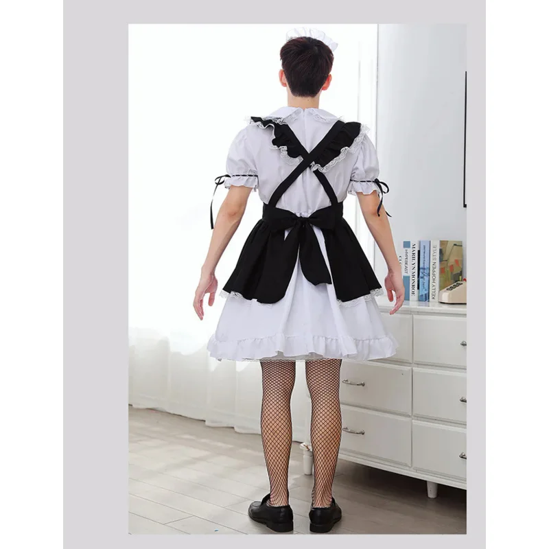 Pseudo-girl costume Boys Reverse Lolita Daily Maid Full Suit Cute Style Dress Cosplay