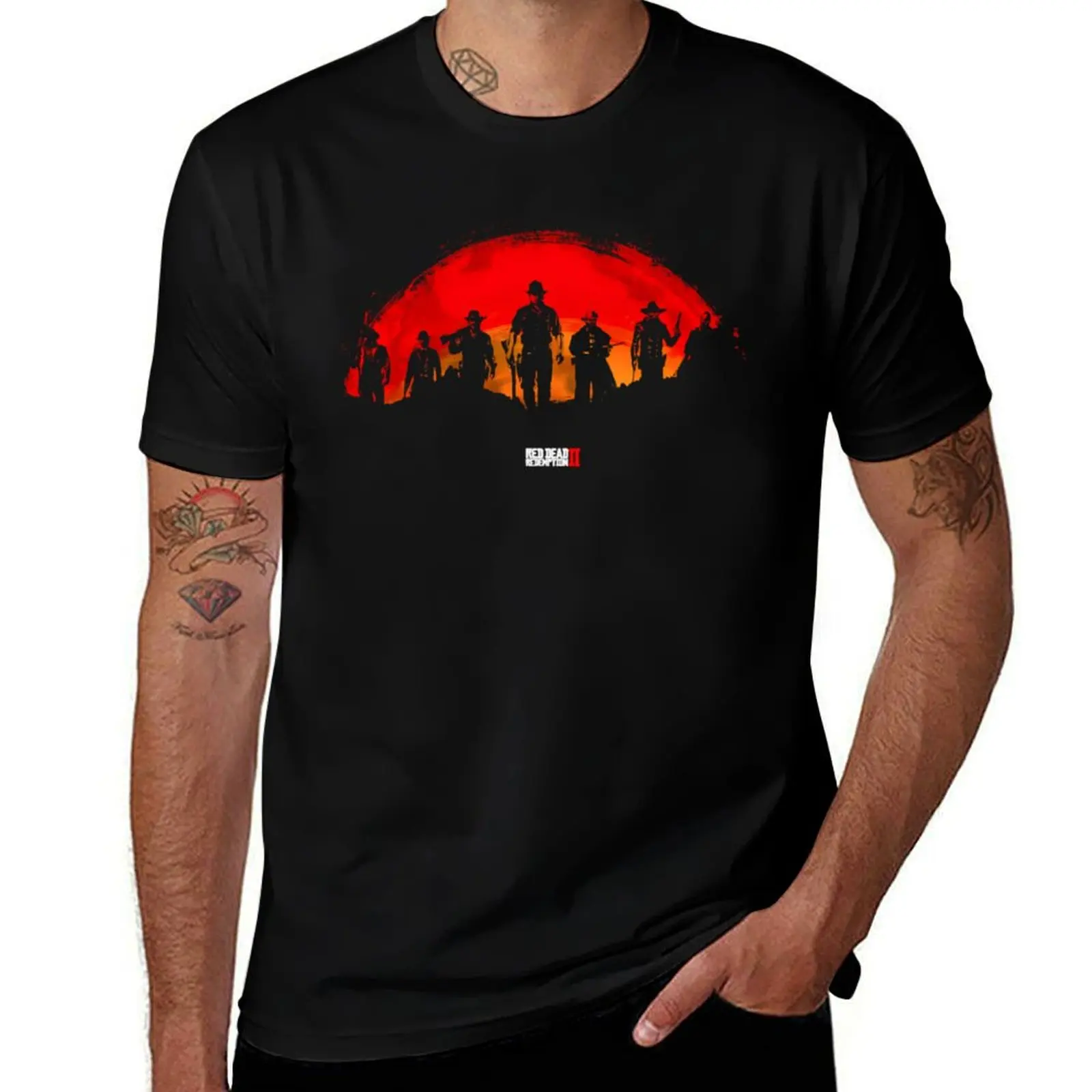 

Black Rdr2 T-Shirt cotton graphic tees baggy shirts cute clothes cotton t shirt men