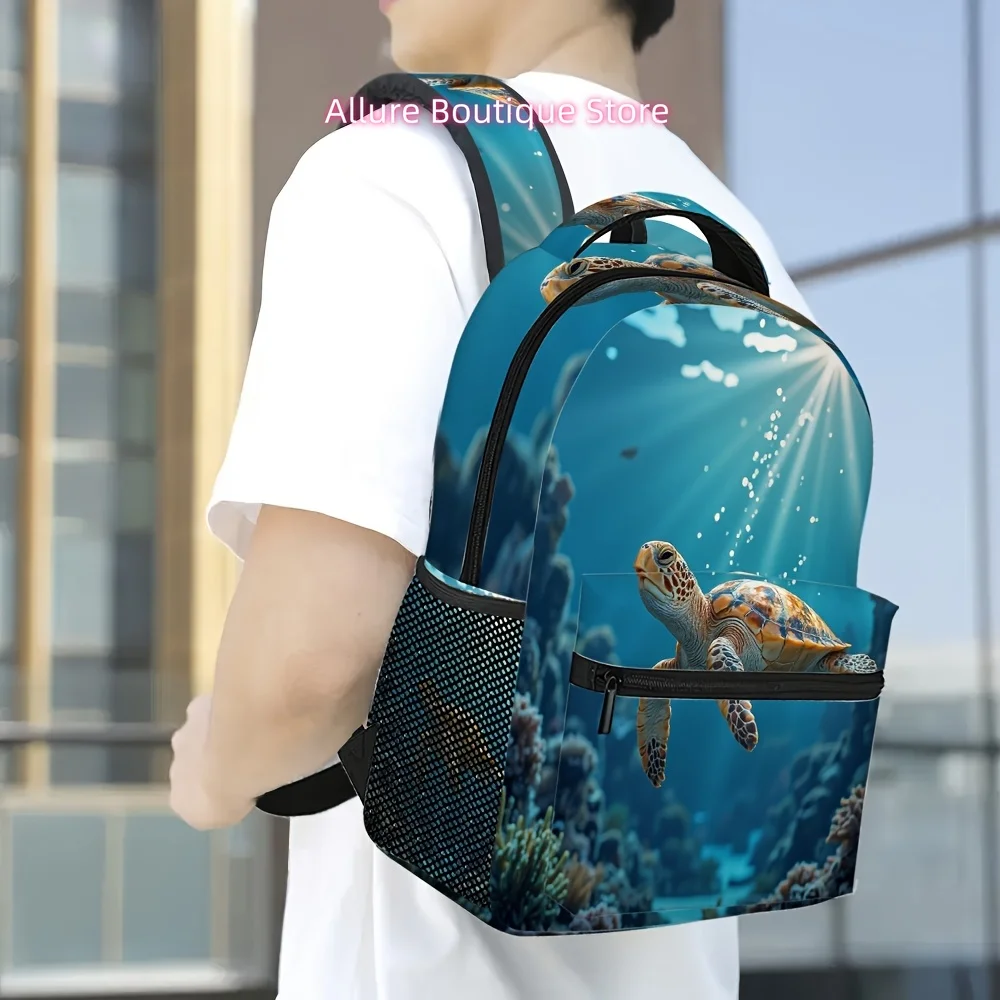 One Ocean Blue Turtle Backpack, Light And Fashionable, Perfect for Students And Young Teenager., for Teenager, For Teenager