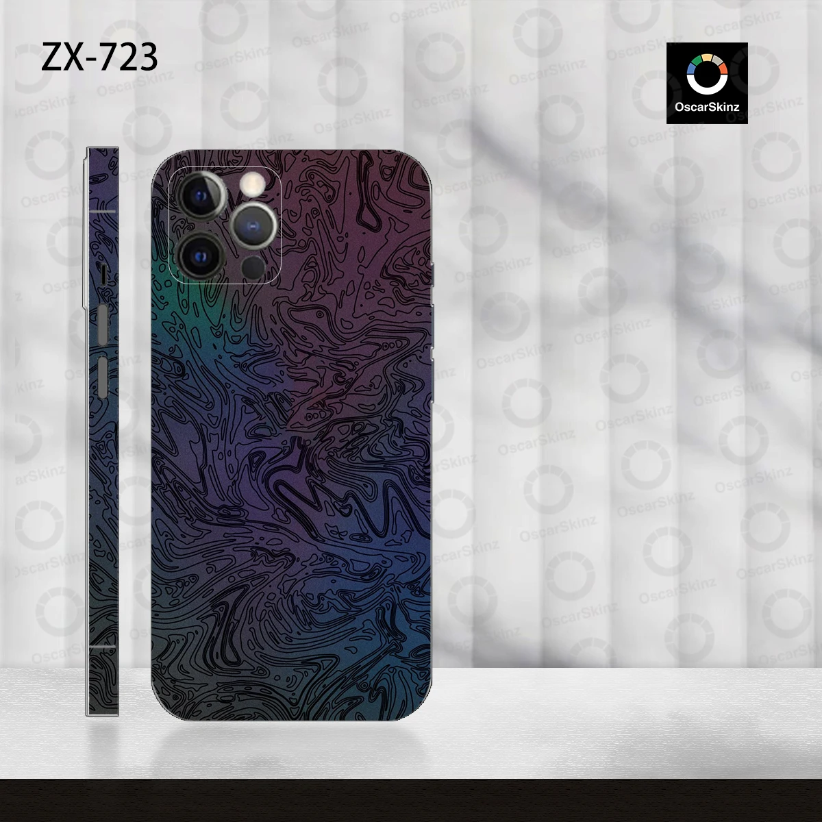 

OscarSkinZ Wrap For iPhone17 16 Pro Max Sticker 15 14 Plus Back Film 13 12 Mini Protective Decal Side Frame Back Protector