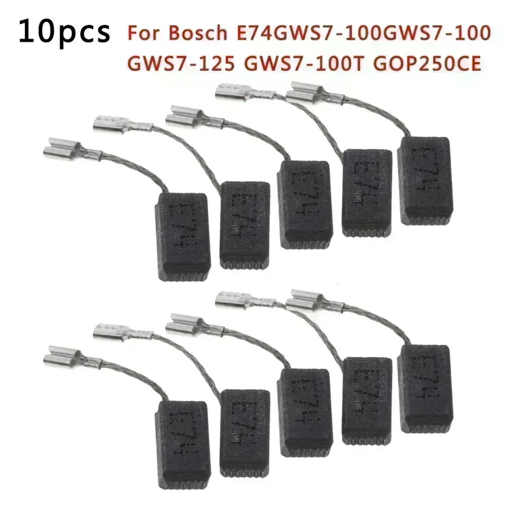 10pcs Carbon Brushes 6.5×8×13mm For Bosch E74 GWS7-125 GWS7-100T GOP250CE Electric Motors Power Tools Spare Parts Replacement