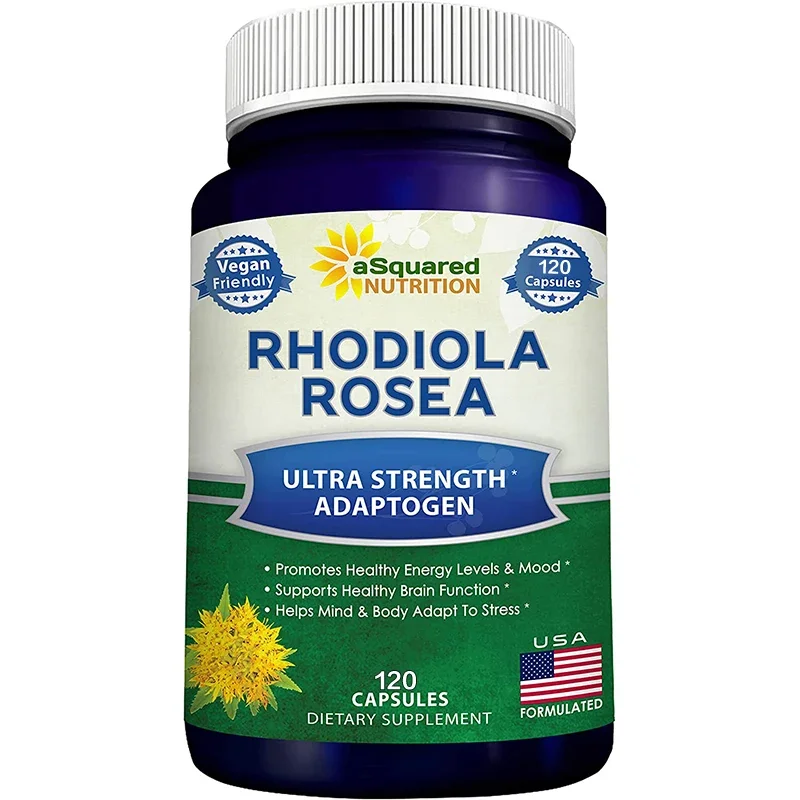 Rhodiola Rosea and Black Pepper Supplement - Helps relieve stress, enhance mood, focus and energy