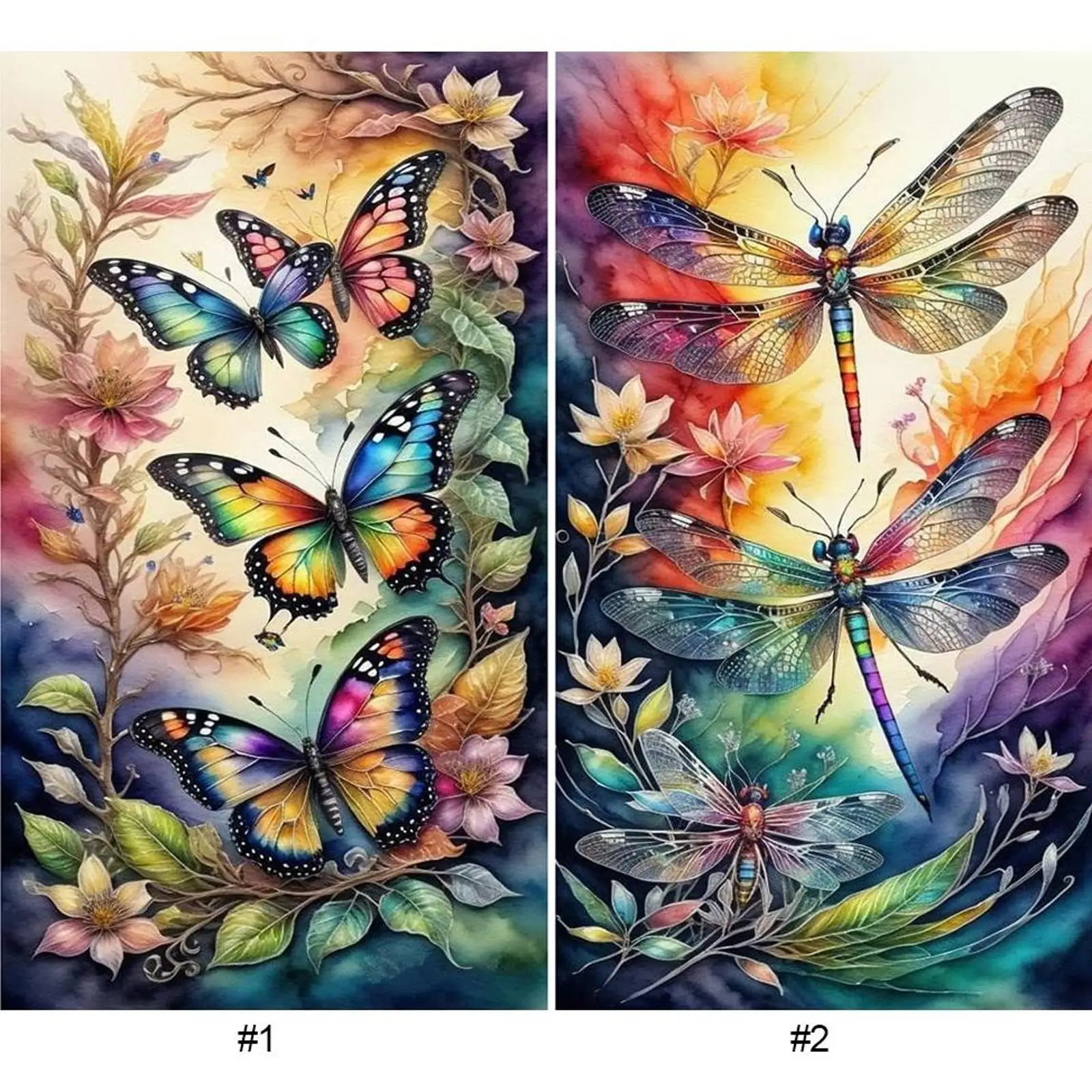 

5D DIY Full Round Drill Diamond Painting Butterfly Dragonfly Kit Home Decor