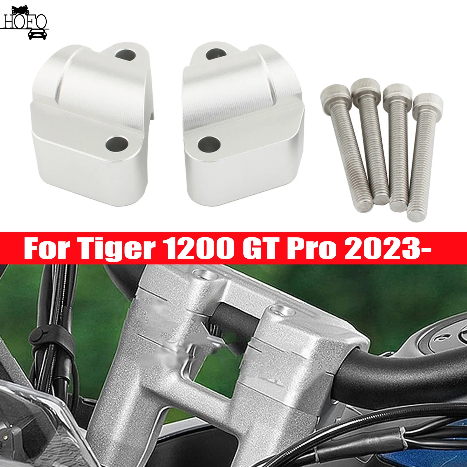 25MM Height Motorcycle Handle bar Risers Clamp Mounting Risers For Tiger 1200 GT PRO 2023