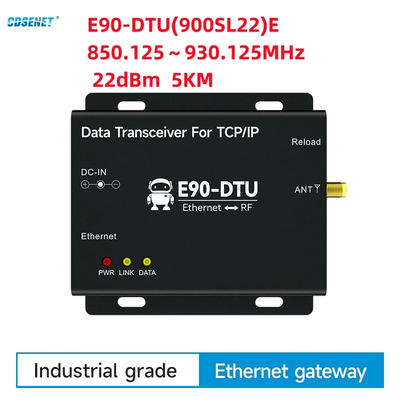 868MHz 915MHz Lora Wireless Data Transmission Ethernet Gateway CDSENET E90-DTU(900SL22)E 22dbm 5KM Modbus TCP RTU MQTT