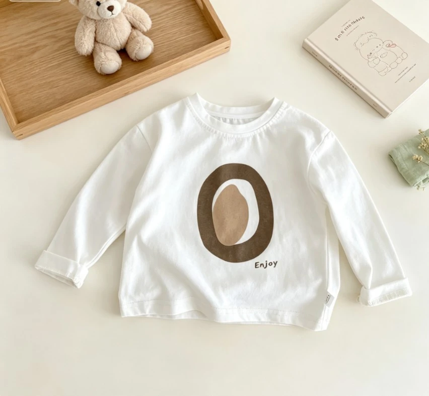 Small Toddler Geometric Basic Long Sleeve T Shirt Baby Crew Neck Top Abstract Oval Enjoy Letter Clothing Tops Children Costume