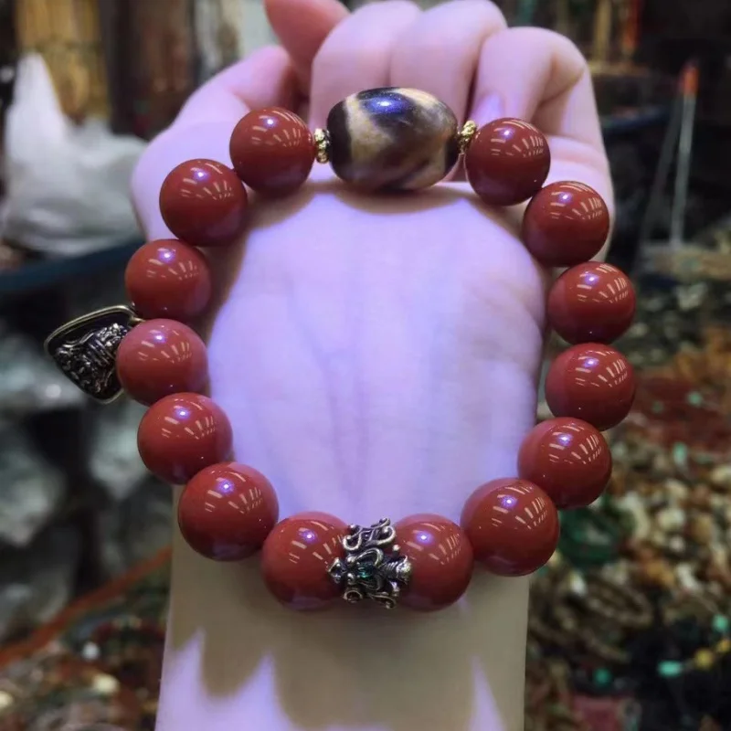 

Southern Red Agate Matching Teeth Yellow Tiger Teeth Tibet Beads Buddha Beads Bracelet Ornament