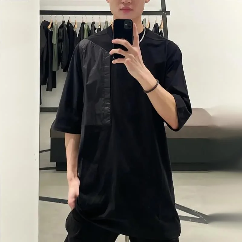 HKSH Summer New Men's Tide Darkwear RO Patchwork Pocket Oversized Half-Sleeve European American Ins T-shirt Fashion Tees HK26192