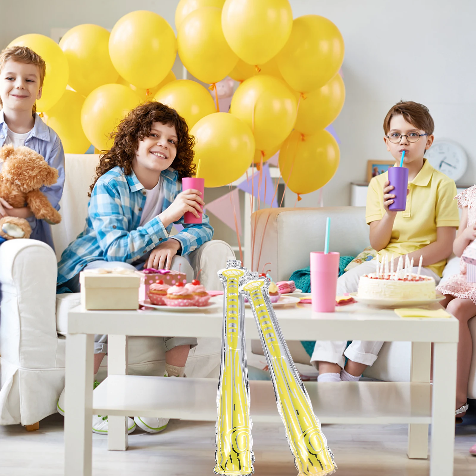 Ballon gonflable en forme de batte de Baseball, 10 pièces, gonflé des chauves-souris colorées, jouets créatifs pour petit bébé