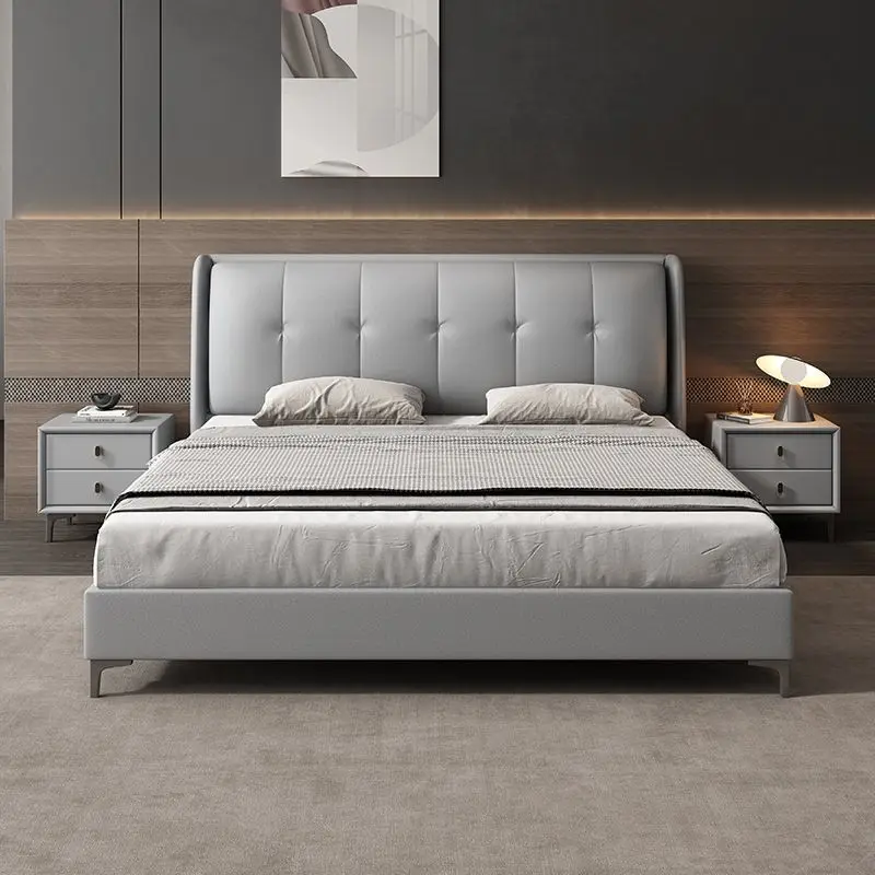 

Storage Double Bed Bedroom Modern Minimalist Luxury Bed Lounge Aesthetic Camas De Matrimonio Dormitorio European Furniture