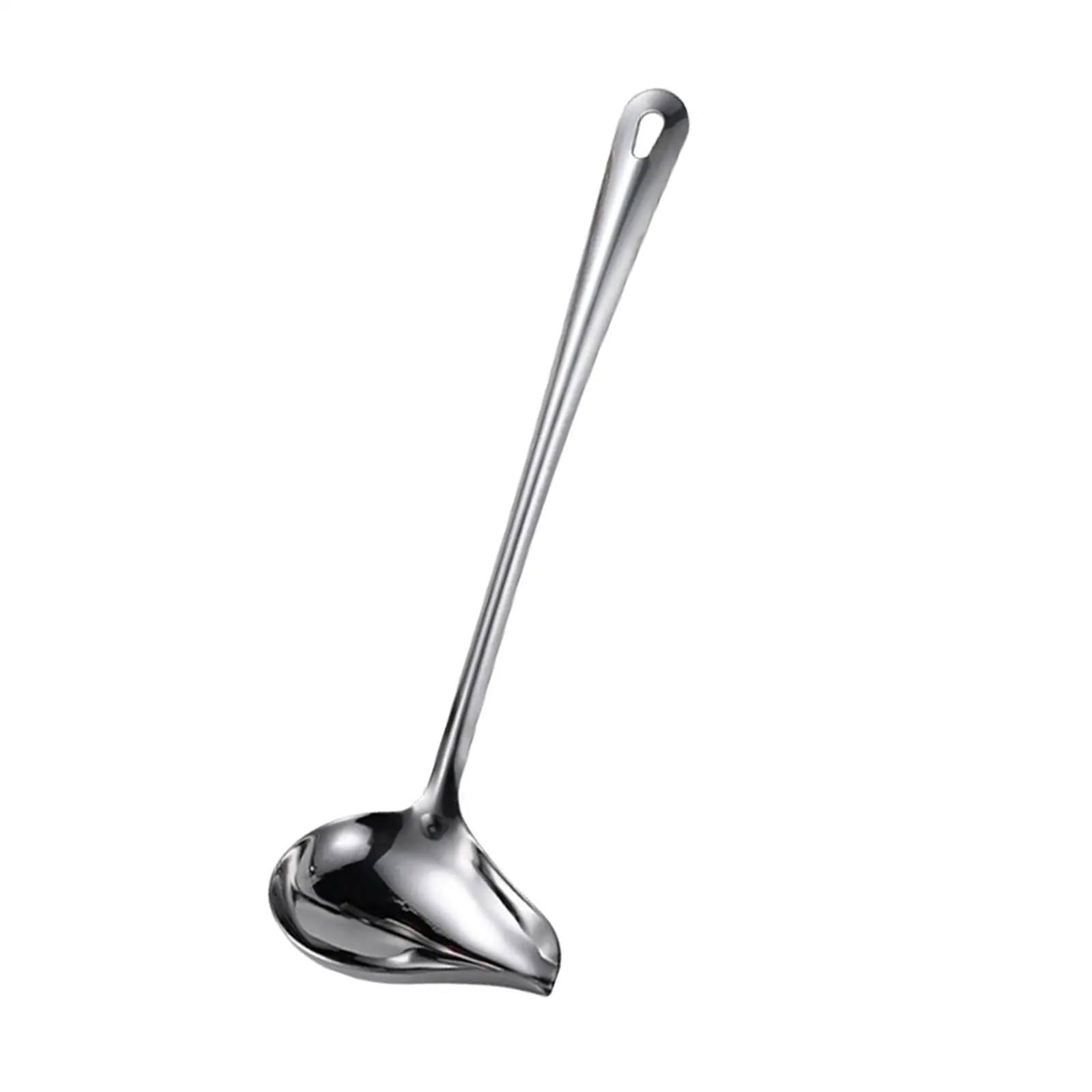 

Long Handle Soup Spoon Ergonomic Grip Professional Ladle Metal Kitchen Accessory for Daily Meals