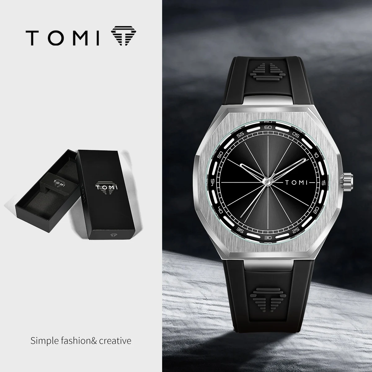 TOMI Herren-Quarzuhr Trendige Minimalistische Business-Armbanduhr Elegantes Zeitmessgerät für Casual-Anlässe