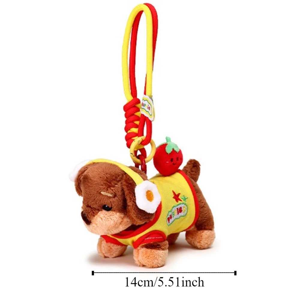 Pluizige teckel pluche hond sleutelhanger zacht meisje hart puppy autosleutelhanger Trinket collectie dier puppy poppen sleutelhanger tas hangend