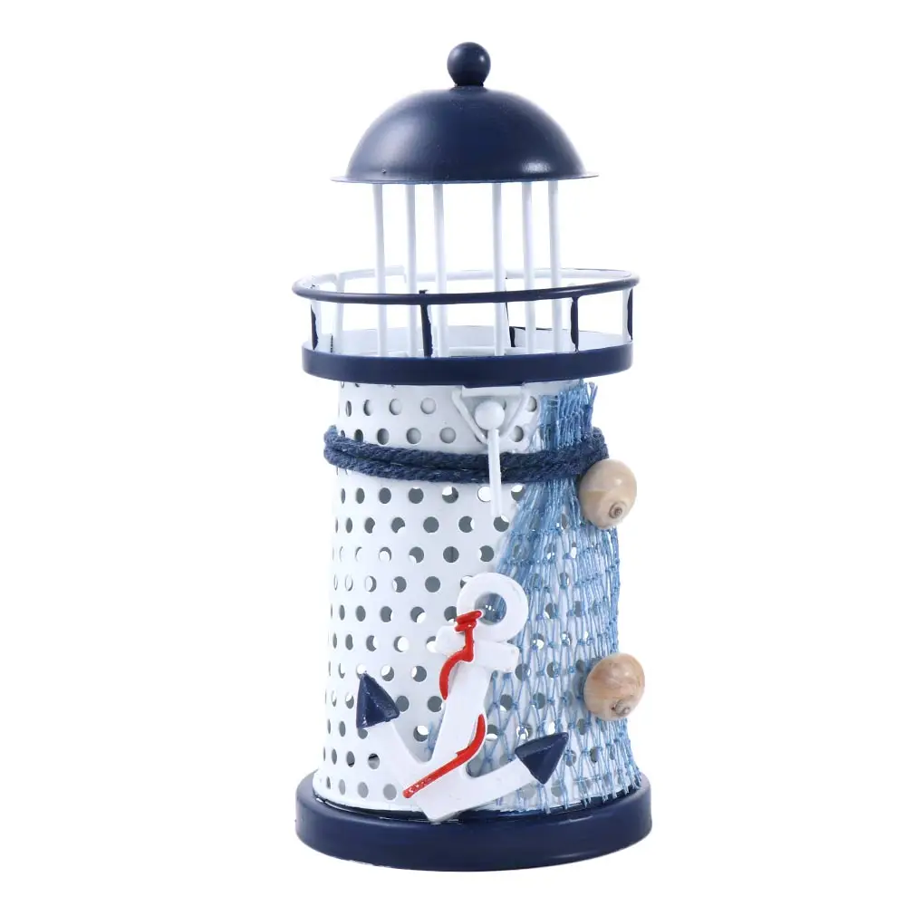 

Vintage Iron Lighthouse Home Decor Party Table Candle Holder Candlestick Candle Stand Mediterranean Tower