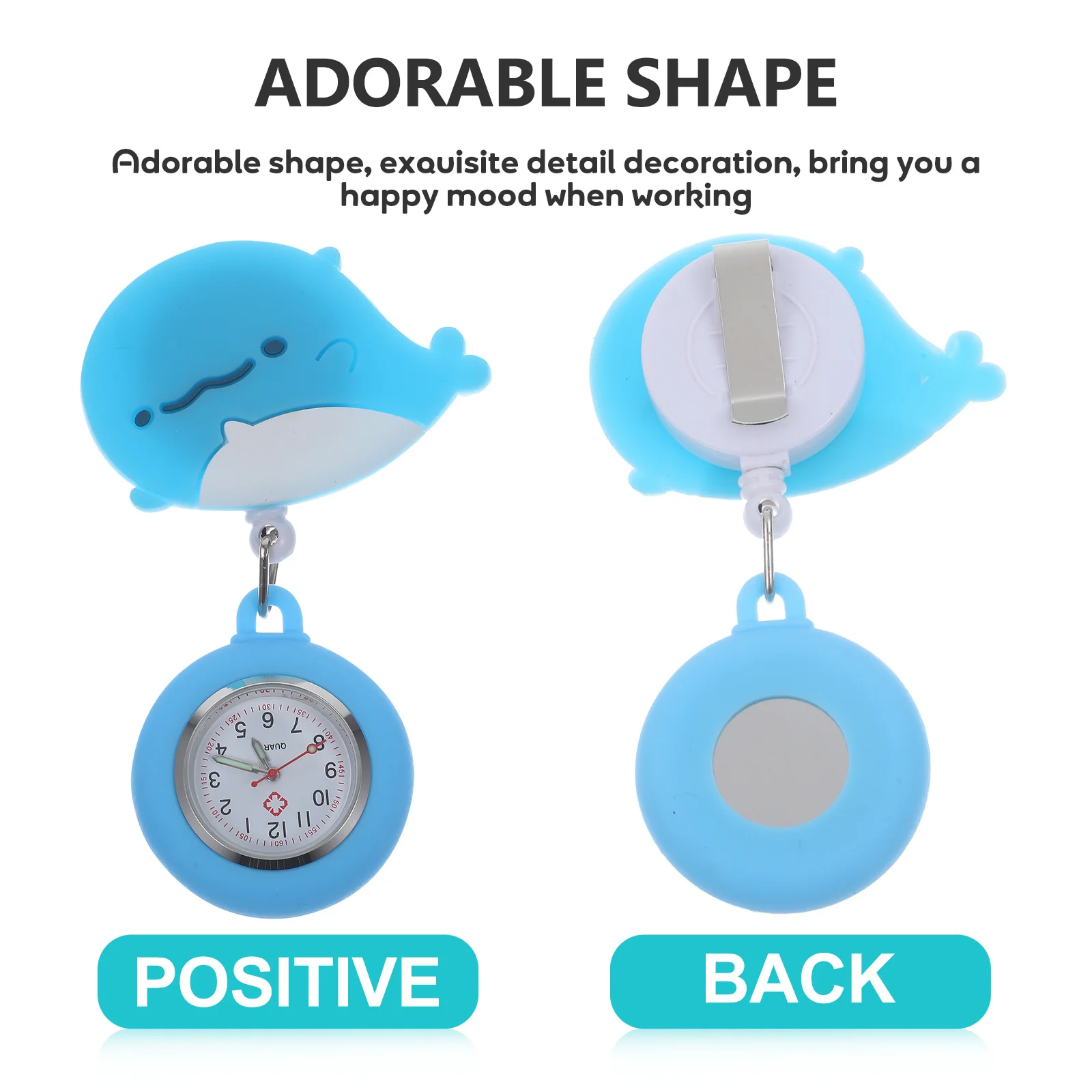 간호사용 시계, 접이식 간호사 시계, 만화 타이밍 알람 시계, 디지털 디스플레이, 실리콘 클립형 휴대용 간호 용품