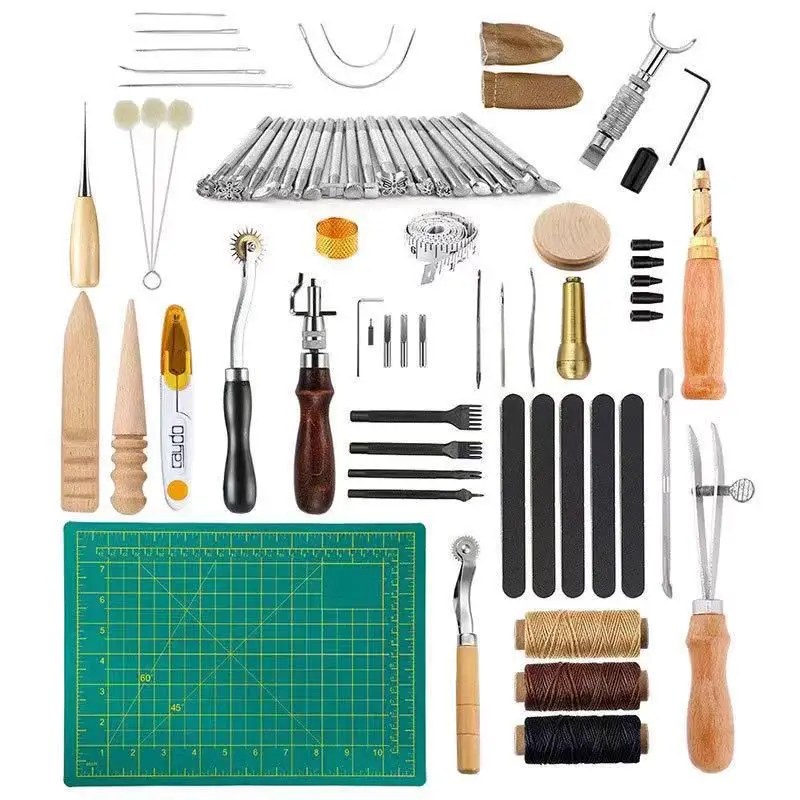 

55-piece handmade leather goods hand sewing set leather tool set