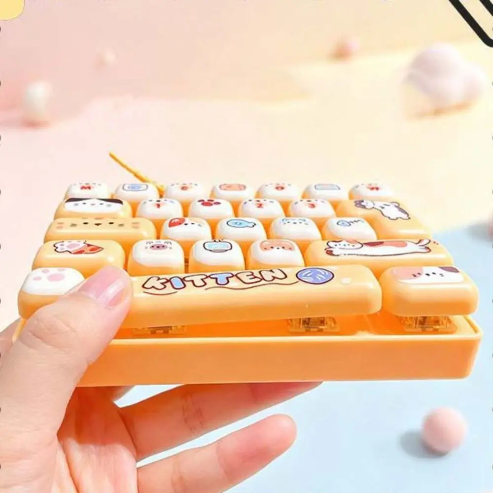 26 Key Decompression Button Cute Design Creative Style Mini Keyboard Pendant Small Gift Bag Hanging Ornament Keyboard Keychain