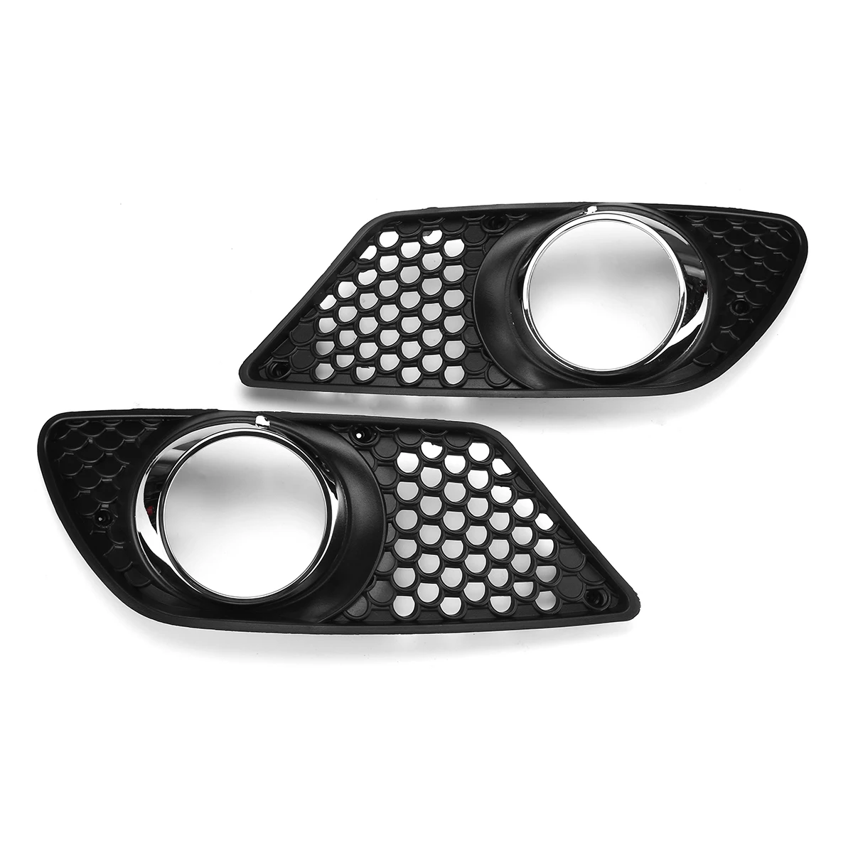 2xCar Front Fog Light Lamp Grille Grill Cover HONEYCOMB HEX For MERCEDES For BENZ C-Class W204 2007-2010 A2048850353 A2048850253