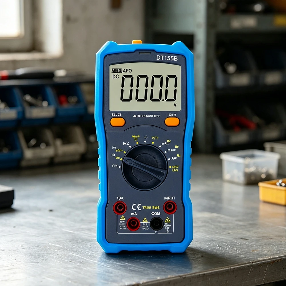 DT155B Digital Multimeter Auto Range 5999 Counts True AC DC Voltage Current Resistance Capacitance Frequency Duty Cycle Temp