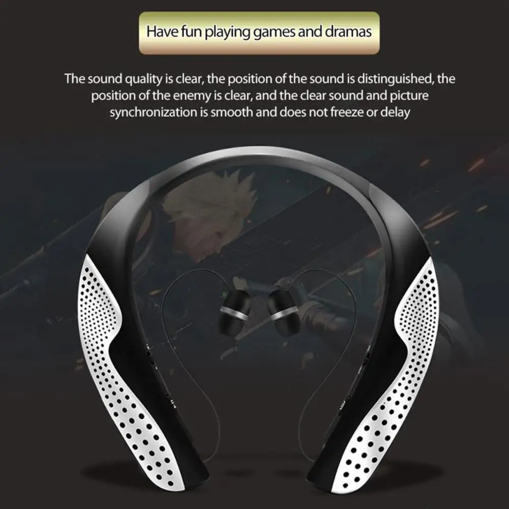 

Wireless Earbud Creative Stable Transmission Sensitive Bluetooth-compatible 5.0 Neckband 2 in 1 Stereo Earphone Speaker