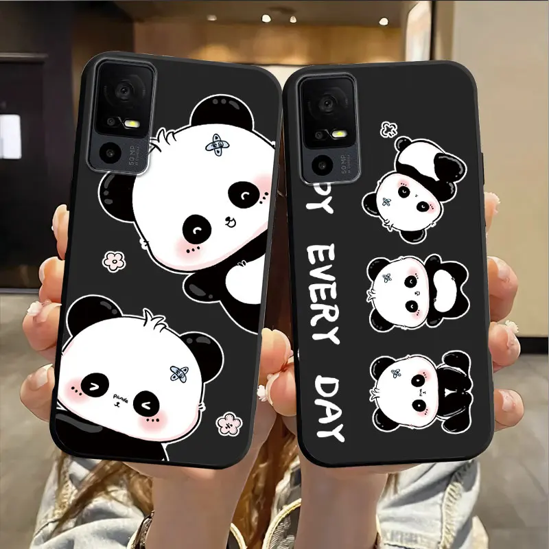 For TCL 40 SE 40 XL 40 T T608DL Case Panda Floral Soft Silicone Back Cover For TCL 405 406 40R 403 Phone Case Shockproof Fundas