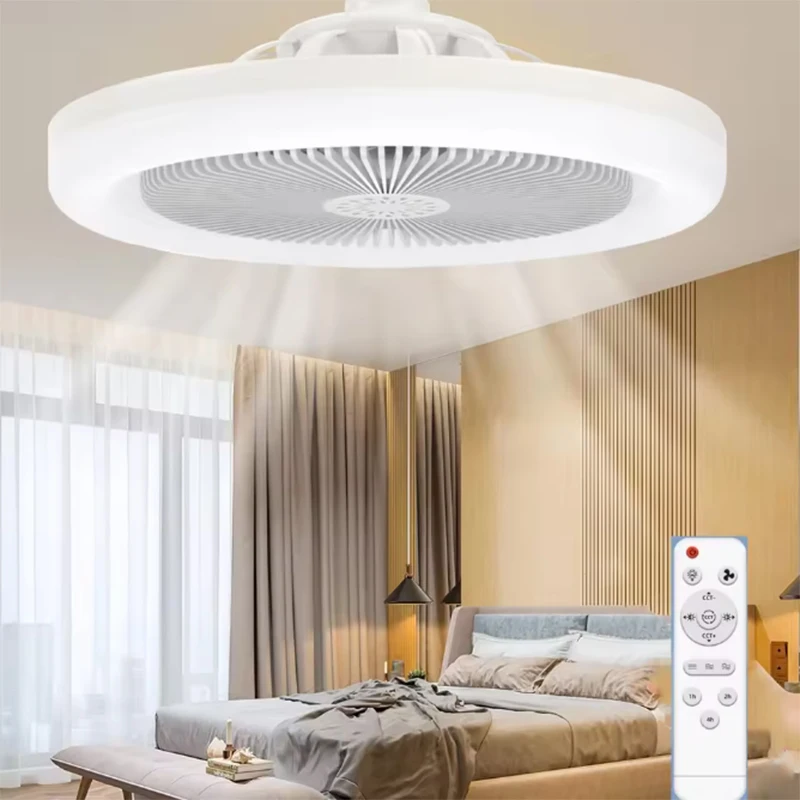 Modern Smart Ceiling Fan with LED Light E27 Screw Remote Control Ceiling Chandelier Room Decoration Electric Fan AC85-260V