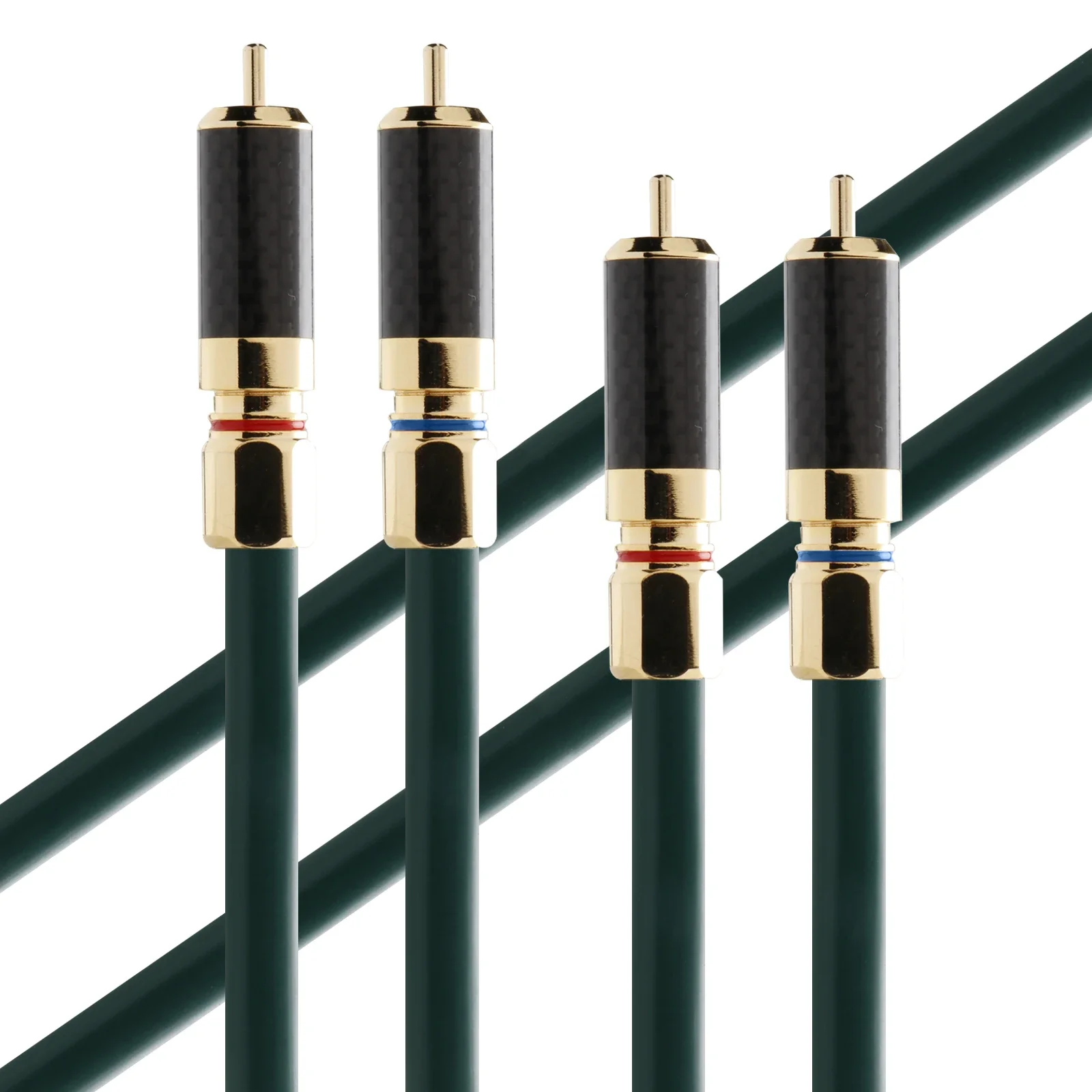 Pair RCA Cable OCC Copper Audio Cable Carbon Fiber RCA Plug Connector Audio Cable For CD Amplifier Mixed