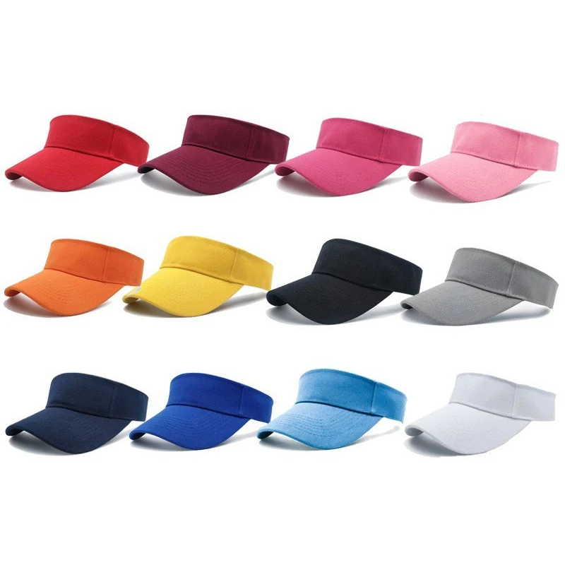 Unisex Empty Top Visor Cap, Chapéus de algodão protetor solar, boné ajustável para corrida, tênis, golfe, homens e mulheres