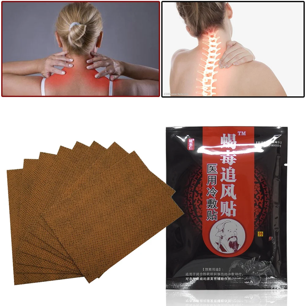 Parche para aliviar el dolor de las articulaciones de la rodilla, parche de extracto de veneno de escorpión para alivio del dolor corporal, parches para la salud, 8 piezas/80 piezas