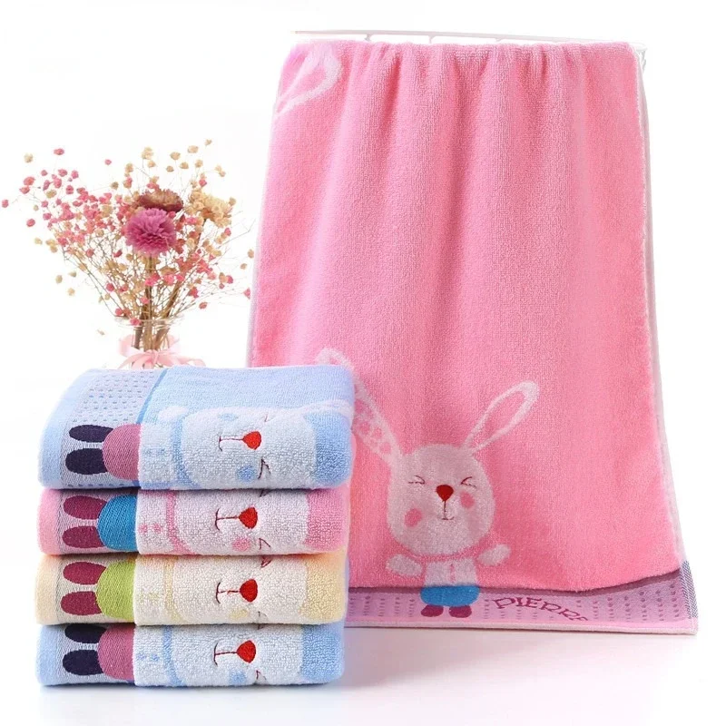 Baby Towel Cartoon Rabbit Face Bath Towels Washcloth Soft Cotton Children Bathroom Wipe Hand Handkerchief for Kids Adult