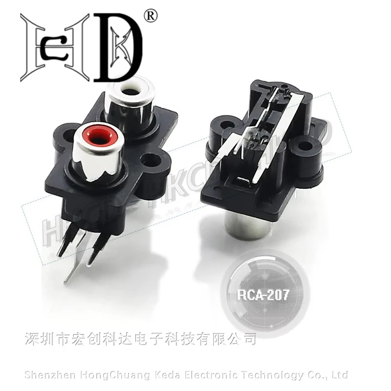 2PCS High Quality Golden RCA Connector 2/3/4/6Holes Stereo Audio Jack 90/180 Degree Sealed AV Audio Female Input Socket
