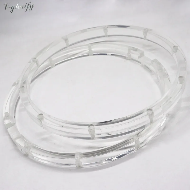 Transparent 14 Inch 10 Hole Acrylic Snare Drum Hoop Drum Rim 1 Pair, for 14 Inch Snare Drum