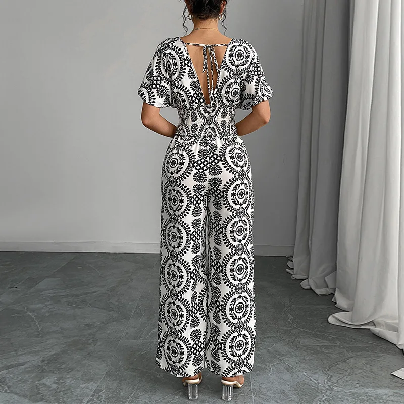 Bohemian Jumpsuit Women's 2025 Summer Vacation Style European and American One-piece Dress