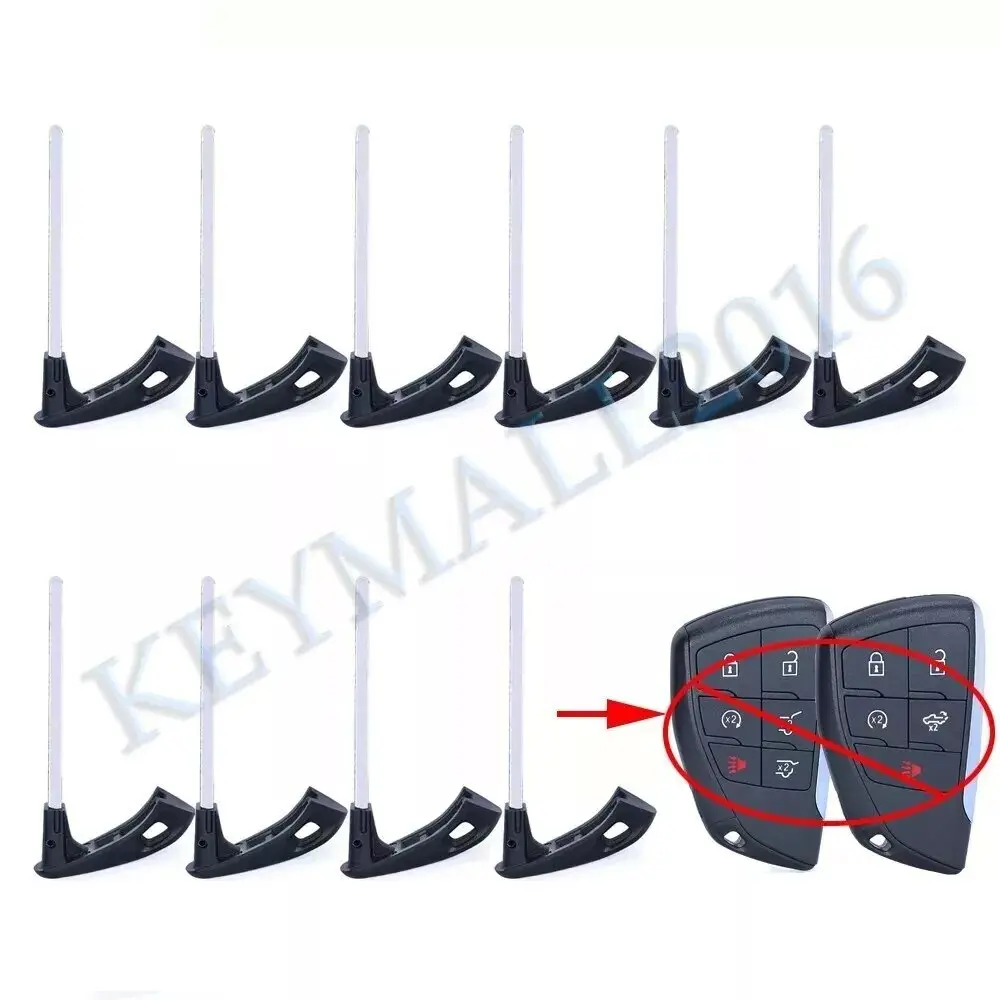 

10 Remote Blank Key Blade for GMC Yukon for Chevrolet Silverado Suburban Tahoe 2021 2022 2023 2024 2025 for Buick YG0G21TB2