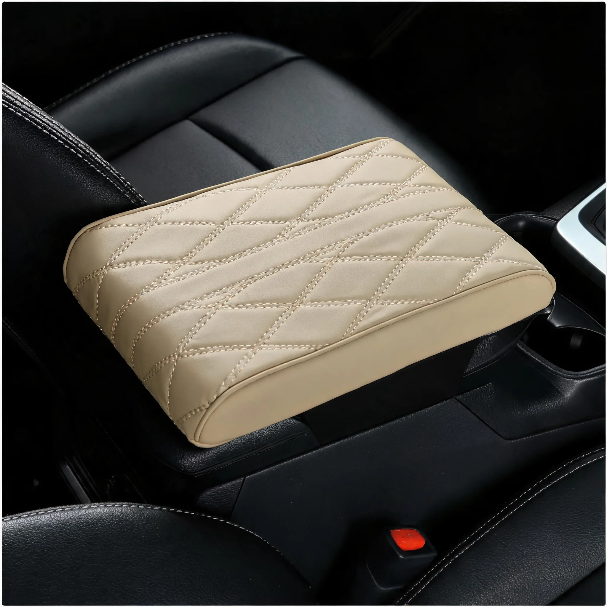Auto Armlehne Matte Mittel konsole Armlehne Schutz kissen Wellens tickerei Pu Leder Auto Armlehnen Aufbewahrung sbox Abdeckung Pad
