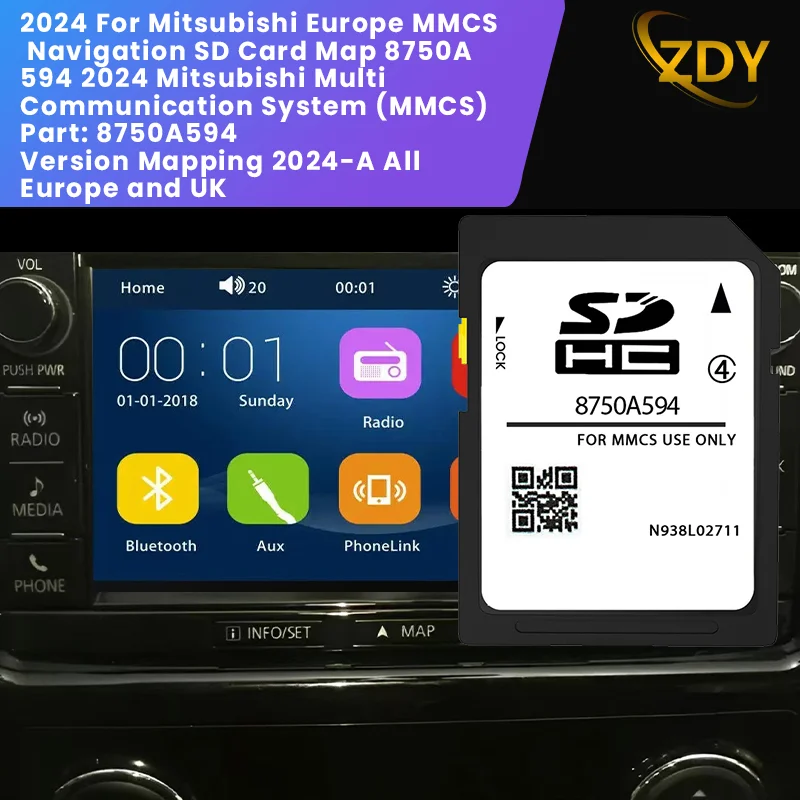 GPS SD CARD FOR Mitsubishi MMCS  NAVIGATION SAT NAV MAP EUROPE 8750A594 2024