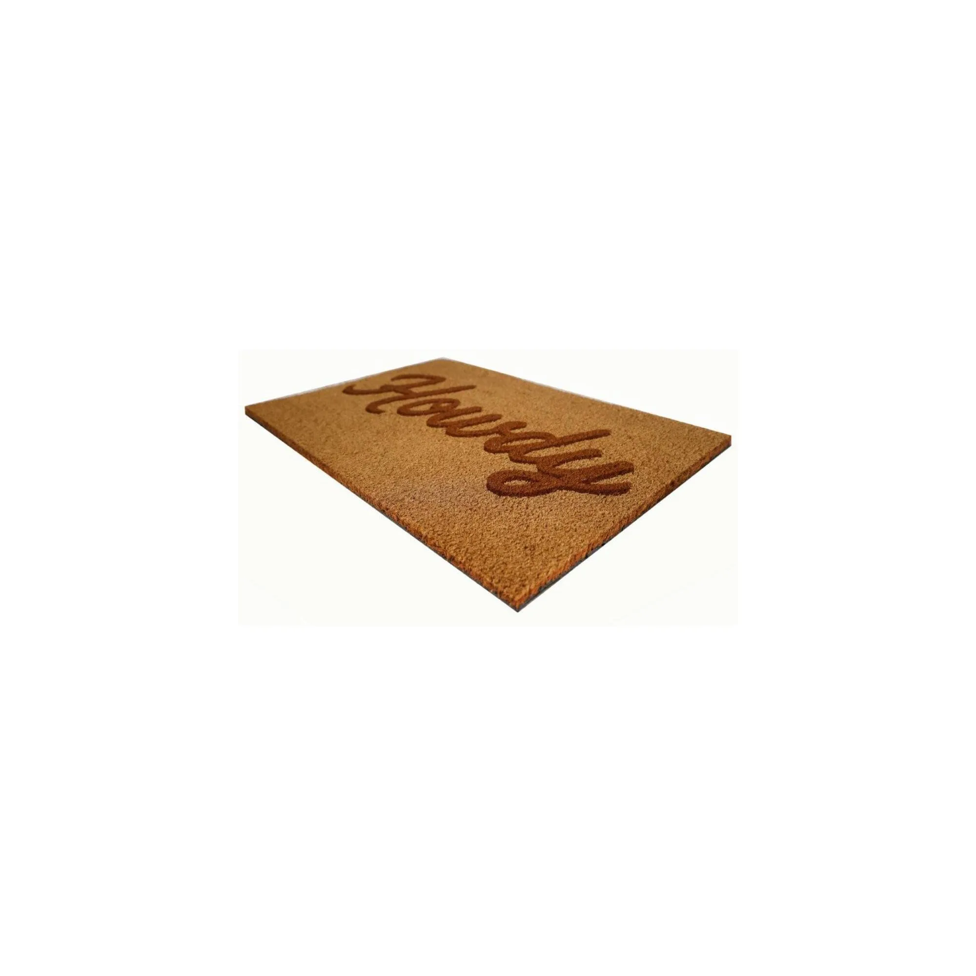 Howdy Coir Doormat Natural Fiber Entry Rug For Front Door Patio Porch Farmhouse Decor Non Slip Backing