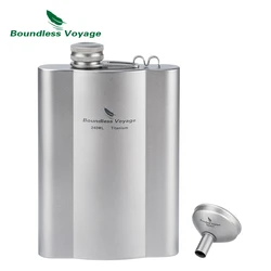 Boundless Voyage Titanium Hip Flask with Funnel 180ml / 240ml Outdoor Ultralight Liquor Flask Bottle for Whiskey Vodka Wine
