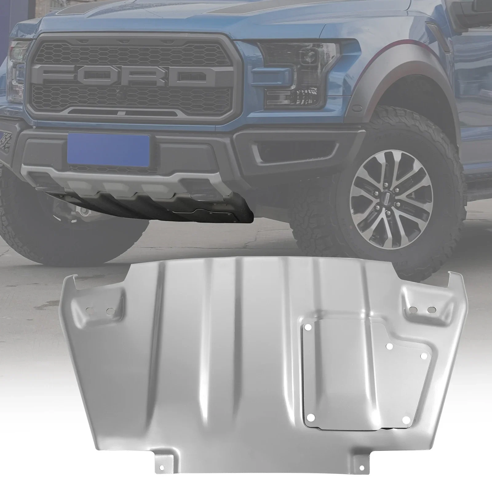 

123 Car Aluminum Front Bumper Skid Plate Engine Protection for 2015-2020 Ford Raptor F150