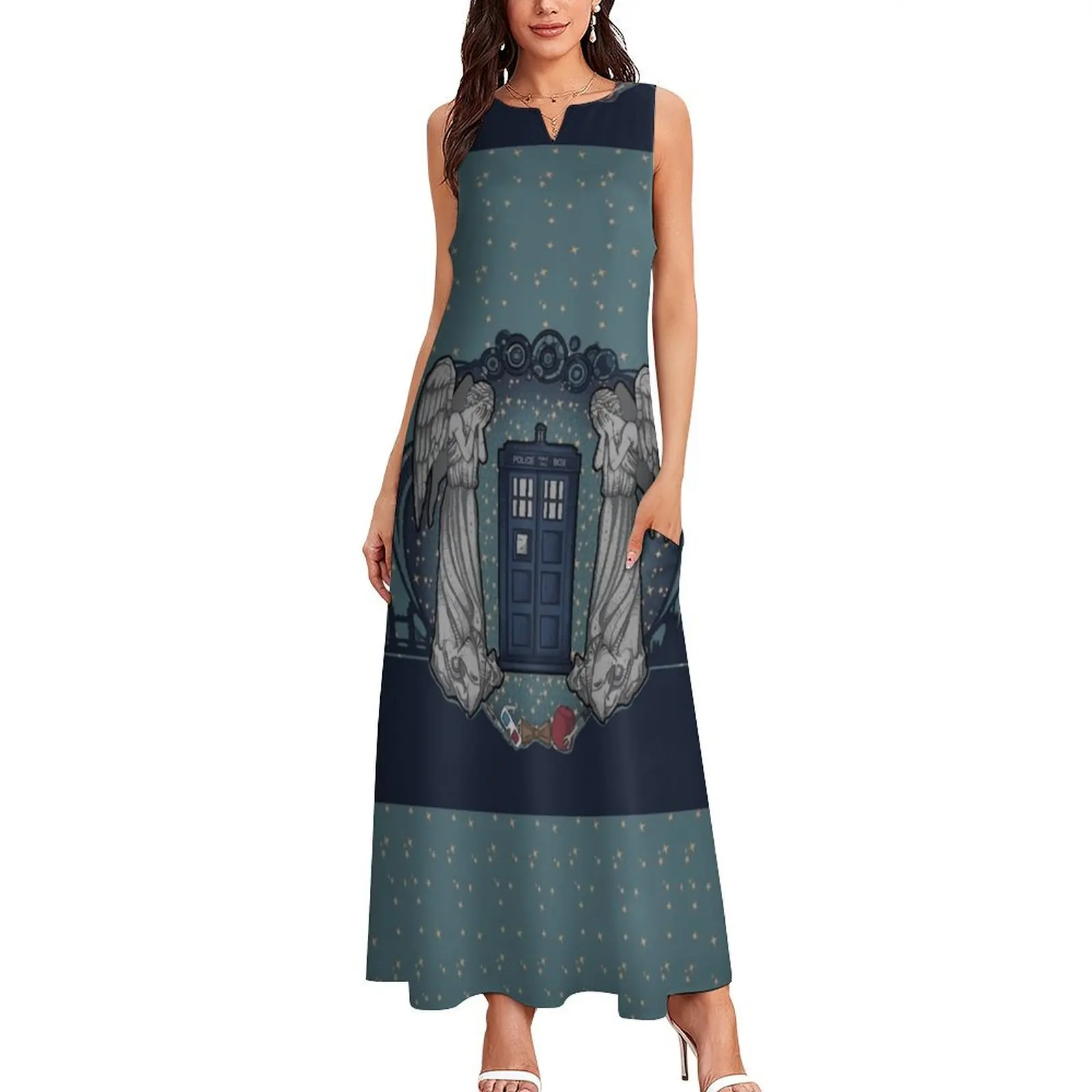 the Doctor crest ART NOUVEAU Long Dress evening dress chic and elegant woman dress