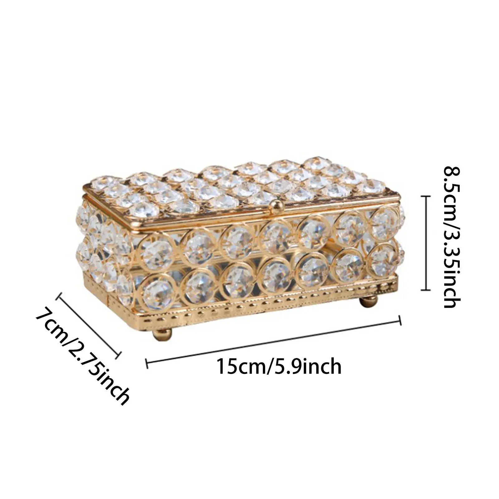 Jewelry Box Rings Case Home Decor Accent Wonderful Rectangular with Cover for Headwear Hairpin Bracelets Earrings Bangles