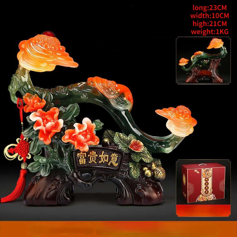 

Creative Imitation Jade Ruyi Ornaments Resin Crafts Home Decor Accessories Desk TV Cabinet Decorations