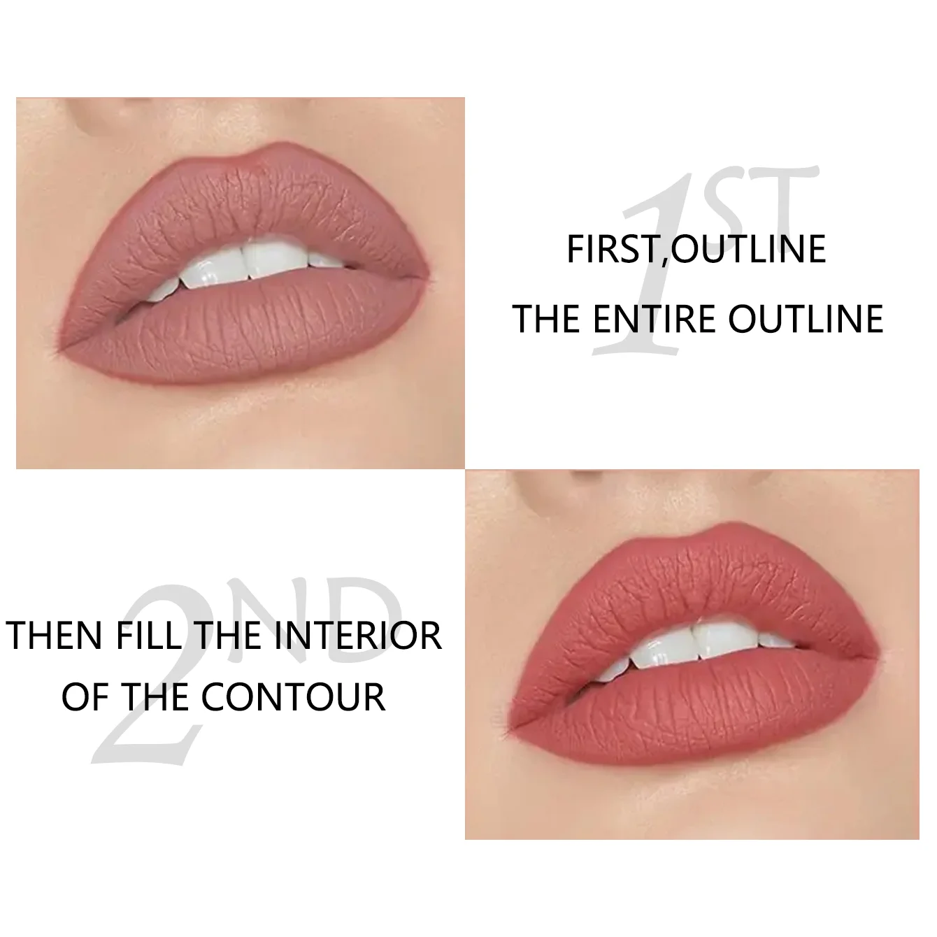 ชุดลิปไลเนอร์สีนู้ด 12 ชิ้น - ลิปไลเนอร์แบบดินสอเนื้อแมทกันน้ำไม่เหนียวเหนอะหนะและใช้งานง่ายของขวัญคริสต์มาส