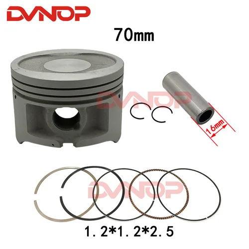 Kit de anillo de pistón para motocicleta, motor refrigerado por agua con orificio de 70 mm y 16mm, para vehículo todoterreno loncin zongshen CB250, 250, 250cc