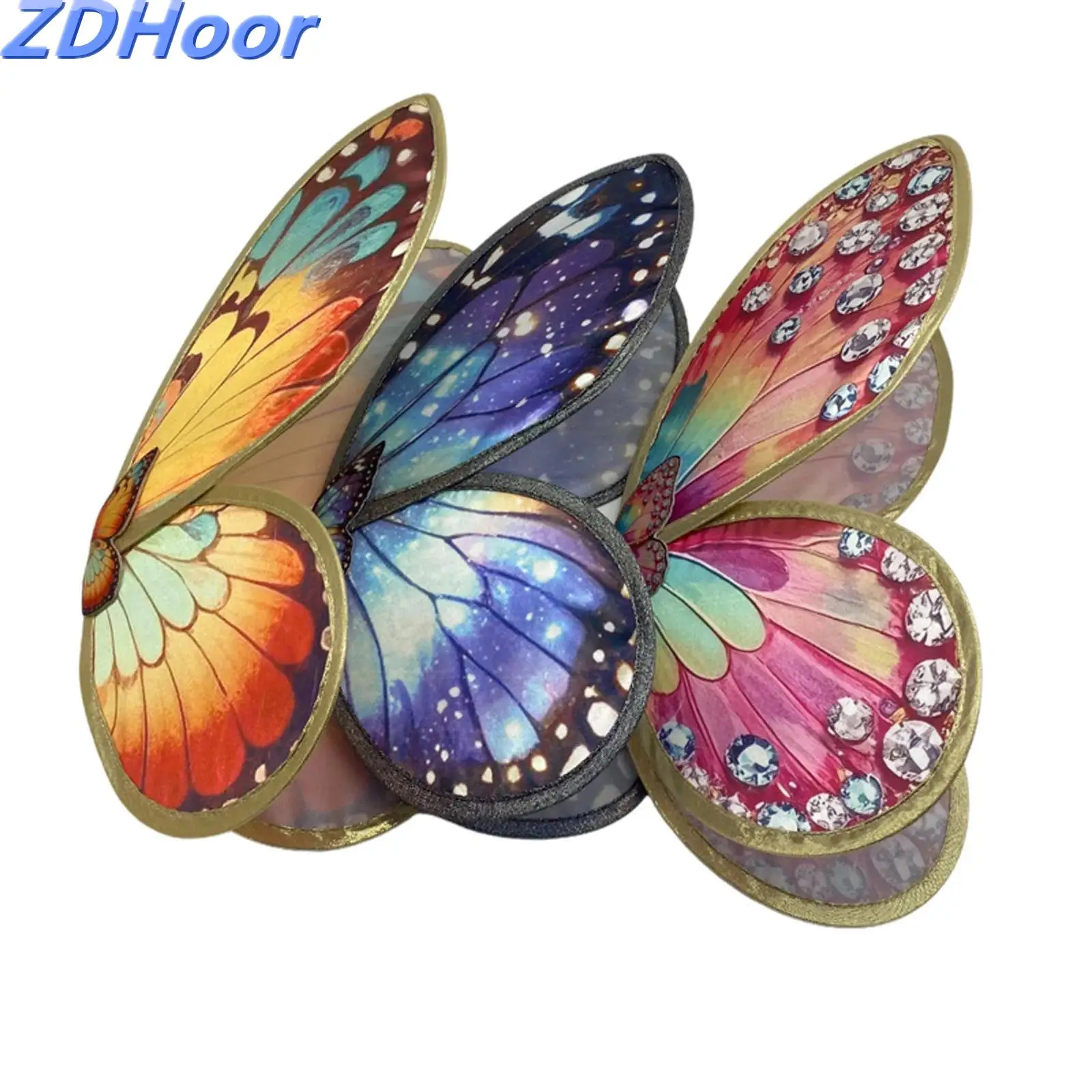 

Butterfly Wings Printed Angel Festival Wings with Elastic Strap Festival Decorations Props for Stage Performances