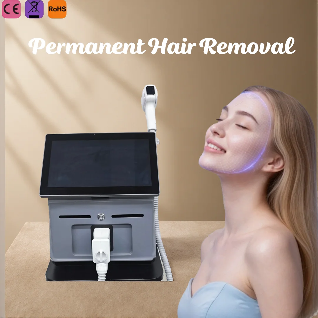 Multi Spectrum 755 808 980 1064nm Diode Hair Removal System Sapphire Ice-Cooling Painless Salon Device CE Certified For Face Tre