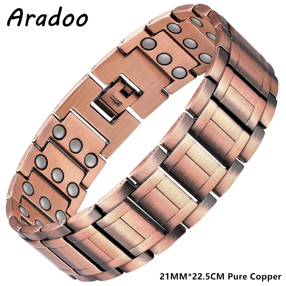 

ARADOO 3X Magnetic Copper Bracelet for Men 3500 Gauss Ultra Strength Magnetic Therapy Bracelets Jewelry Gifts